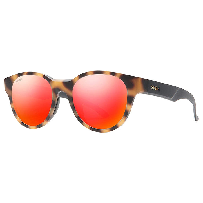 Snare Unisex Matte Honey Tortoise Frame Polarized Red Mirror Lens Round Sunglasses - 2010452MN51OZ