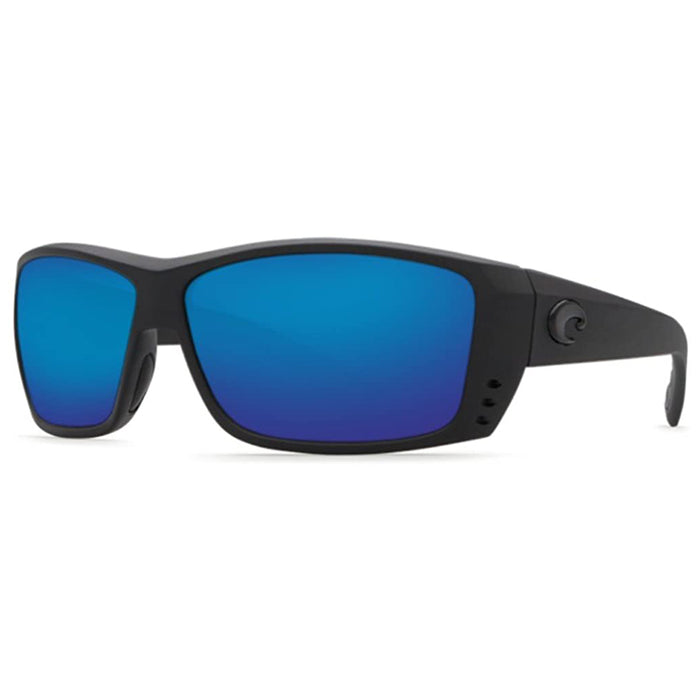 Costa Del Mar Mens Cat Cay Blackout Frame Gray Blue Mirror Polarized Lens Sunglasses - AT01OBMP