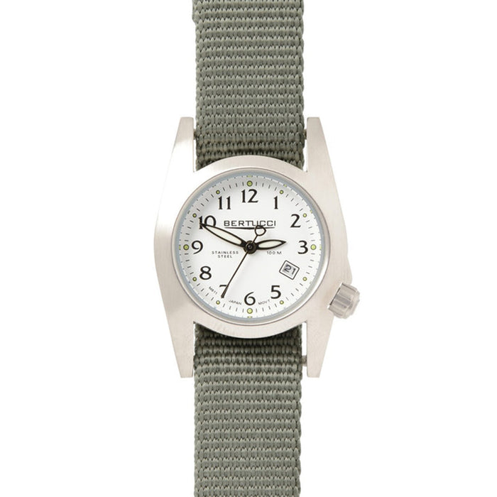 Bertucci Womens M-1S Womens Field Analog Stainless steel Watch - Green Nylon Strap - White Dial - 18011