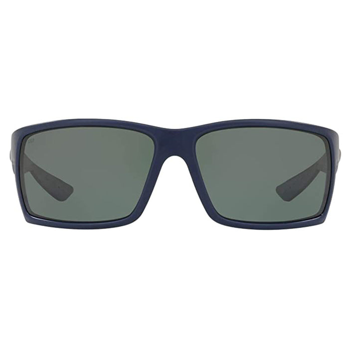 Costa Del Mar Mens Reefton Rectangular Matte Dark Blue Polarized Gray Sunglasses - RFT75OGP