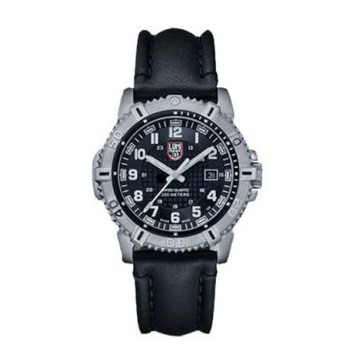 Luminox Mens Mariner 6250 Series Dive Analog Stainless Watch - Black Leather Strap - Black Dial - L6251