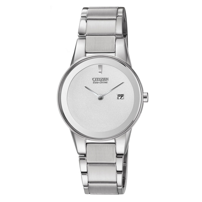 Citizen Womens Eco-Drive Axiom Analog Stainless Watch - Silver Bracelet - Silver Dial - GA1050-51A