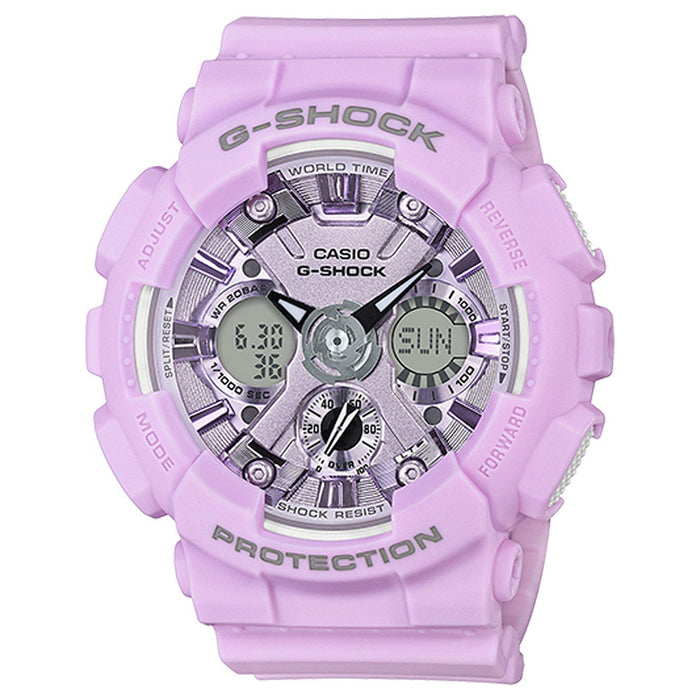 Casio G-Shock Serie Mens Light Purple Resin Light Purple Quartz Dial Watch - GMAS120DP-6A