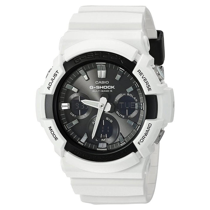 Casio Men's G-Shock White Resin Band Black Dial Analog-Digital Quartz Watch - GAW-100B-7ACF