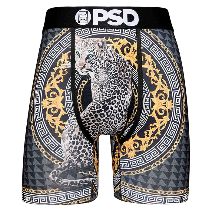 PSD Men's Black Rich Leopard Boxer Briefs Underwear - 422180073-BLK