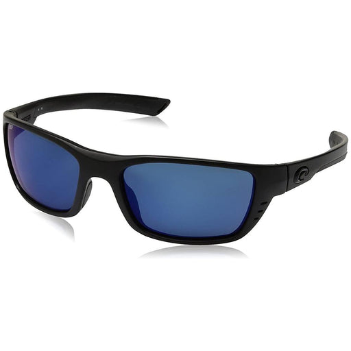 Costa Del Mar Mens Whitetip Black Frame Blue Mirror Polarized Lens Wrap Sunglasses - WTP01OBMP - WatchCo.com
