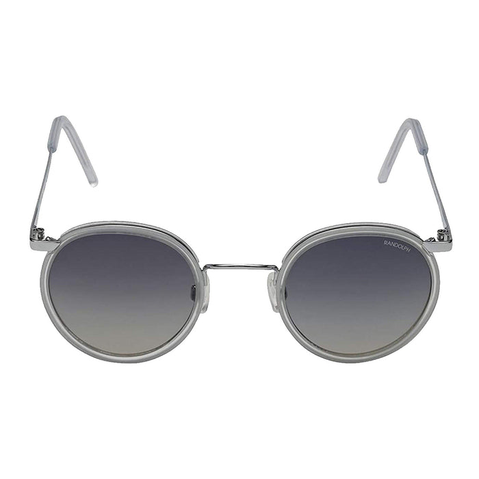 Unisex P3 Fusion Silver Frame Grey Lens Round Full-Rim Sunglasses - PI001