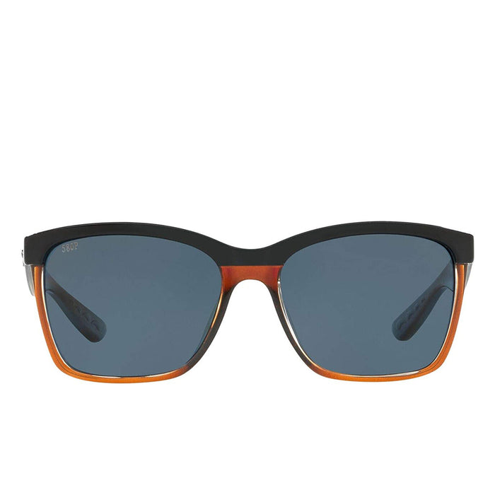 Costa Del Mar Womens Anaa Shiny Black on Brown Frame Grey Polarized 580p Lens Sunglasses - ANA107OGP