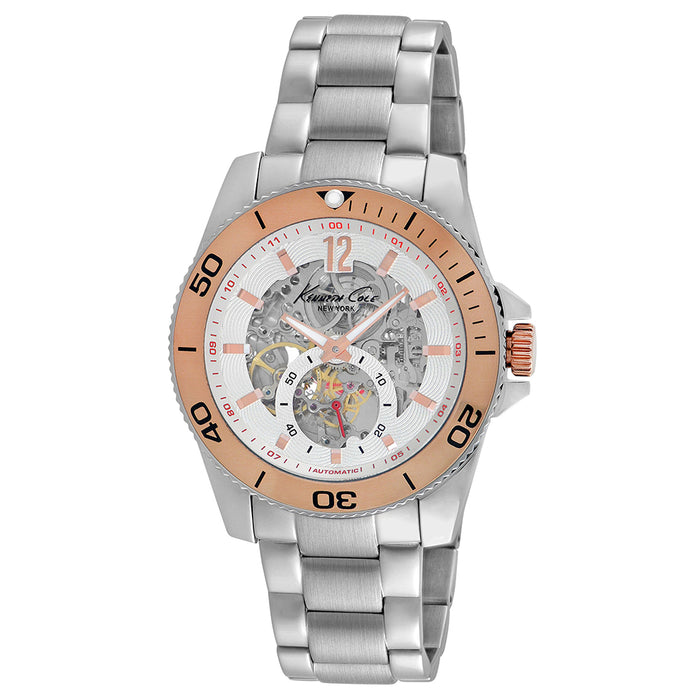 Kenneth Cole Men's New York Modern Core Automatic Skeleton Analog Stainless Watch - Silver Bracelet - Skeleton Dial - KC9254