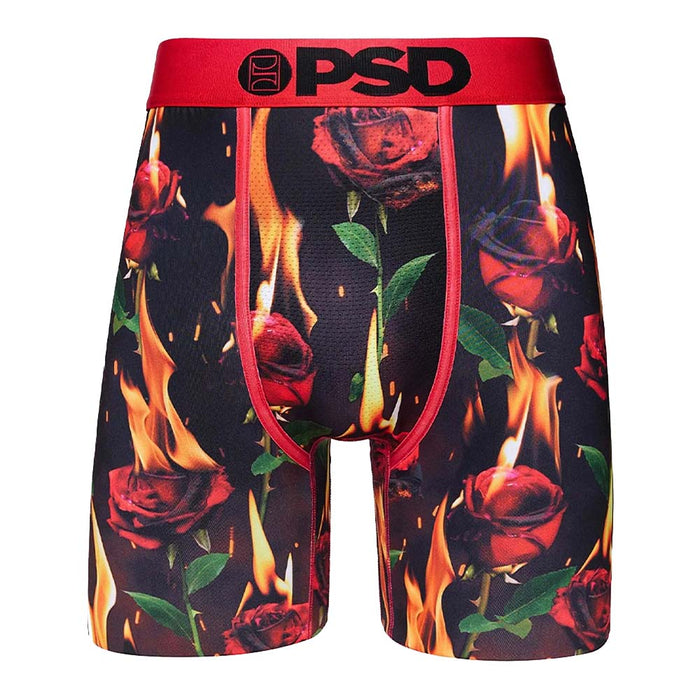 PSD Men's Burnt Red Roses Boxer Briefs Underwear - 322180053-RED