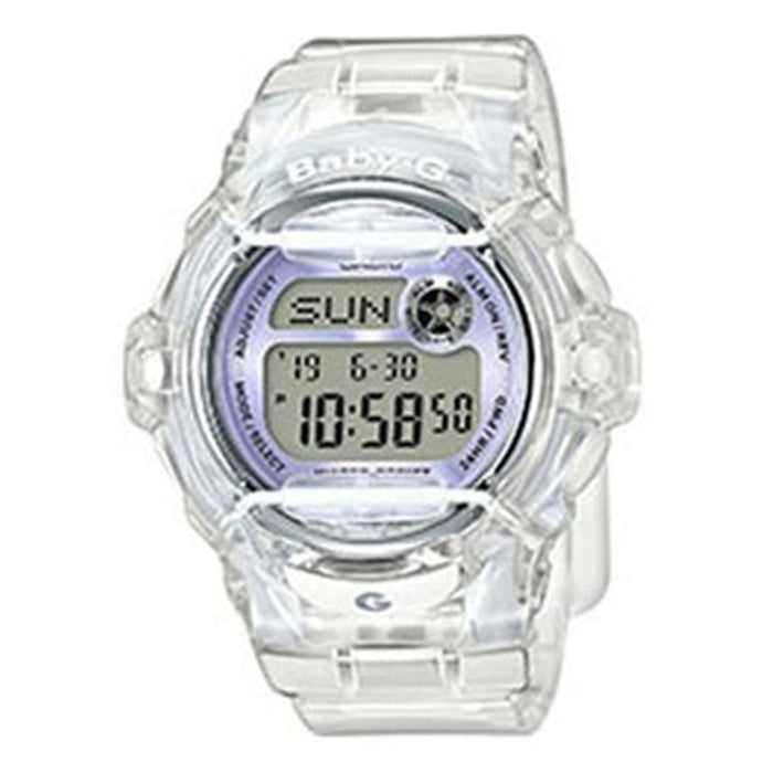 CASIO Men's Resin Case White Resin Band Gray Dial Smart Watch - BG169R-7E