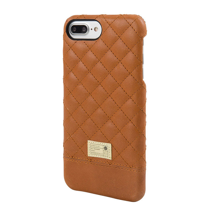 HEX Focus Brown Quilted Leather iPhone 7 Plus Phone Case - HX2282-BNQT