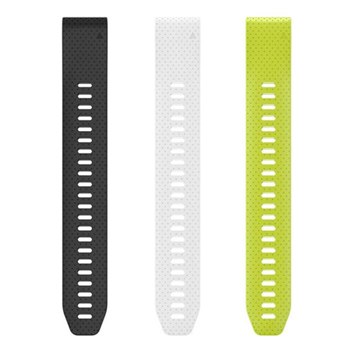 Garmin QuickFit 3-Pack 20 mm White/Black/Amp Yellow Silicone Large Watch Attachment Band - 010-12491-02