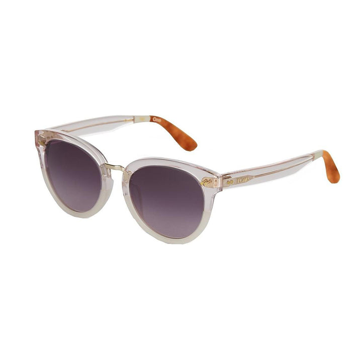 Women Brown Frame Violet Gradient Lens Round Sunglasses - 10012298