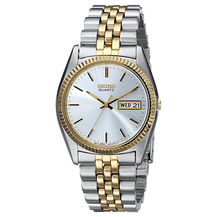 Seiko Mens Silver Dial Multicolor Band Stainless Steel Two-Tone Watch - SGF204
