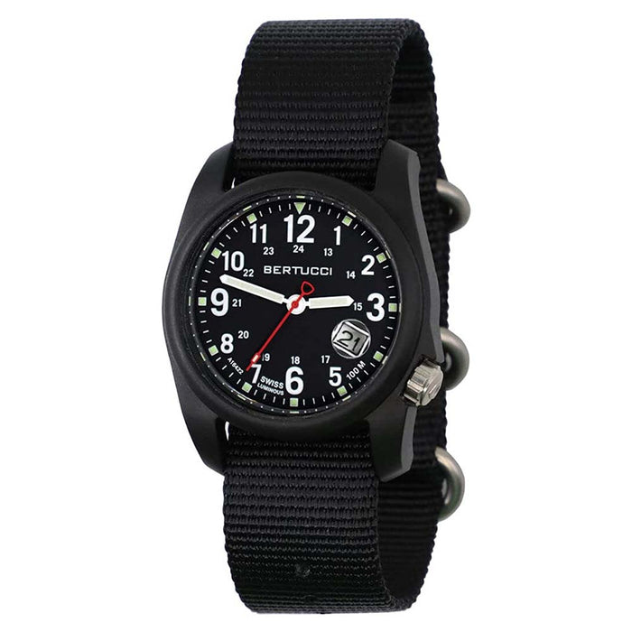 Bertucci DX3 Unisex Black Dial Nylon Band Japanese Quartz Watch - 11200
