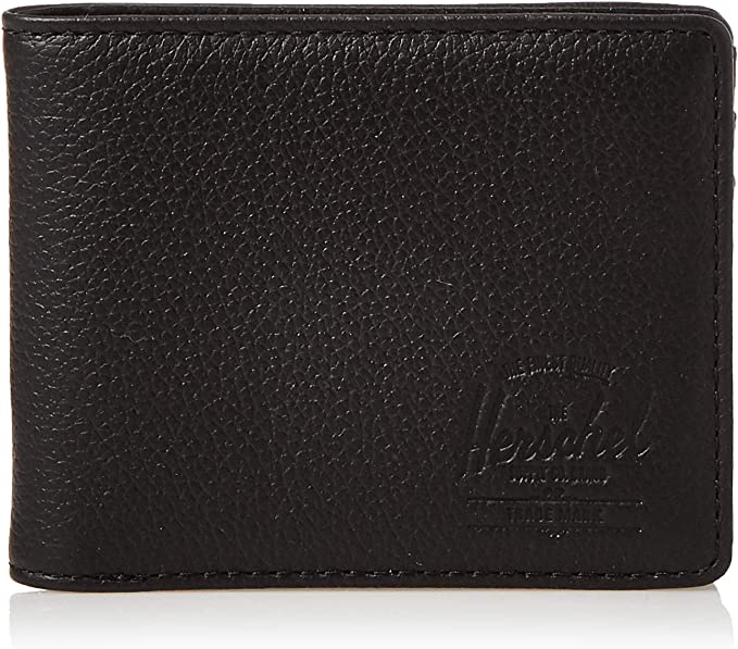 Herschel Unisex Black Pebbled Hank Leather RFID Wallet - 10368-01885