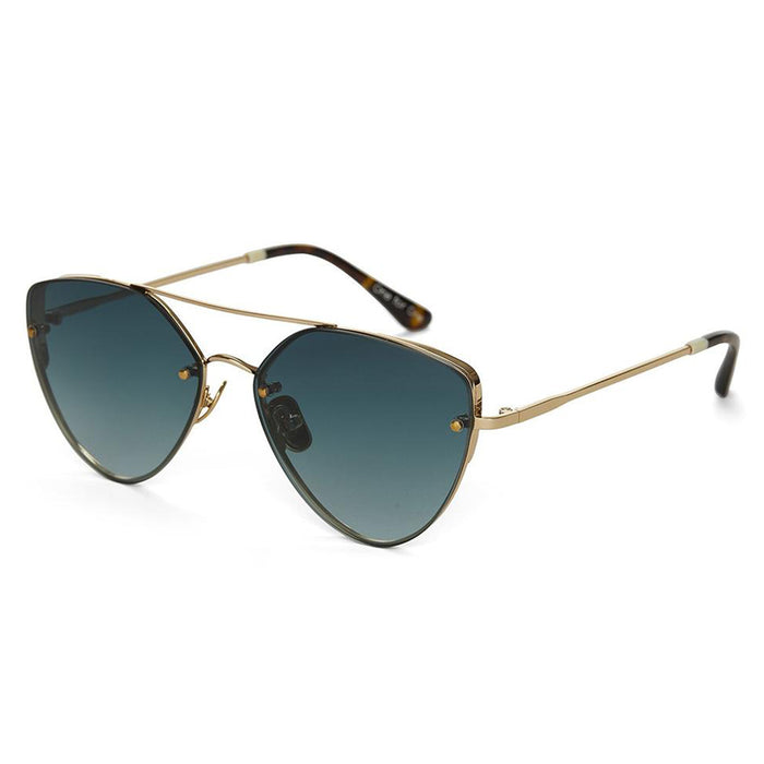 Womens Solana Gold Frame Aqua Gradient Lens Cat-Eye Sunglasses - 10014827