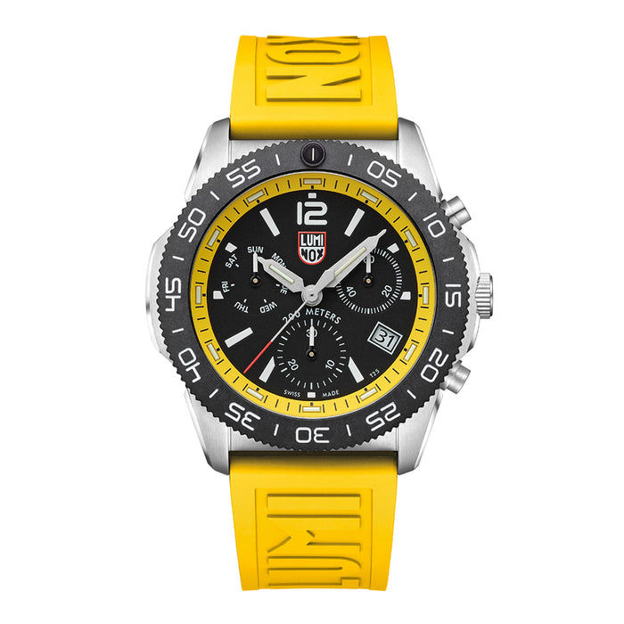 Luminox Men's Black Dial Yellow Rubber Band Ronda Z60 Watch - XS.3145