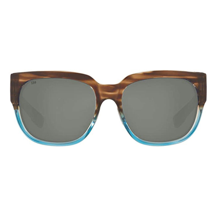 Costa Del Mar Womens Shiny Wahoo/Grey Polarized Square Sunglasses - WTR251OGGLP