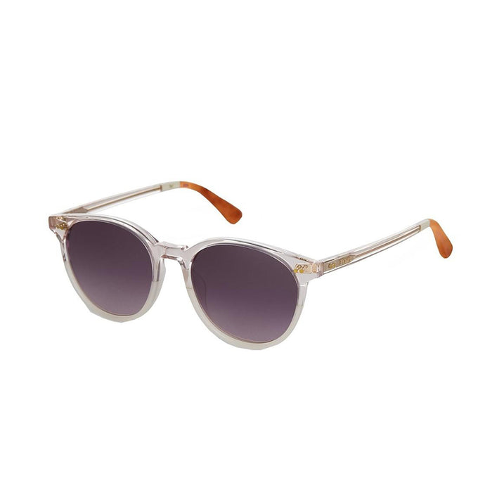 Women Brown Frame Violet Lens Round Sunglasses - 10012329