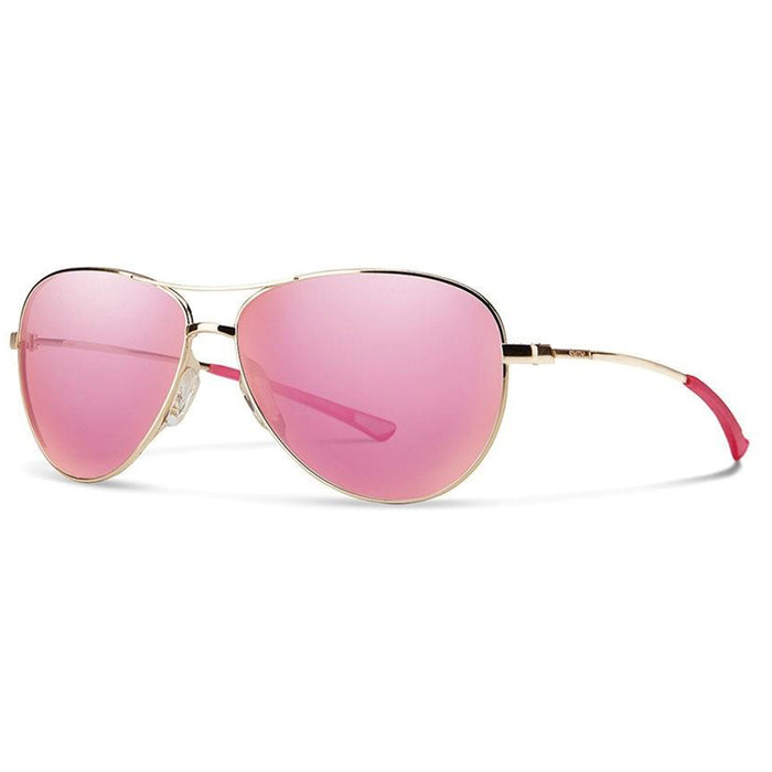 Smith Langley Women's Gold Frame Pink Mirror Lens Aviator Sunglasses - LAPCPKMGD