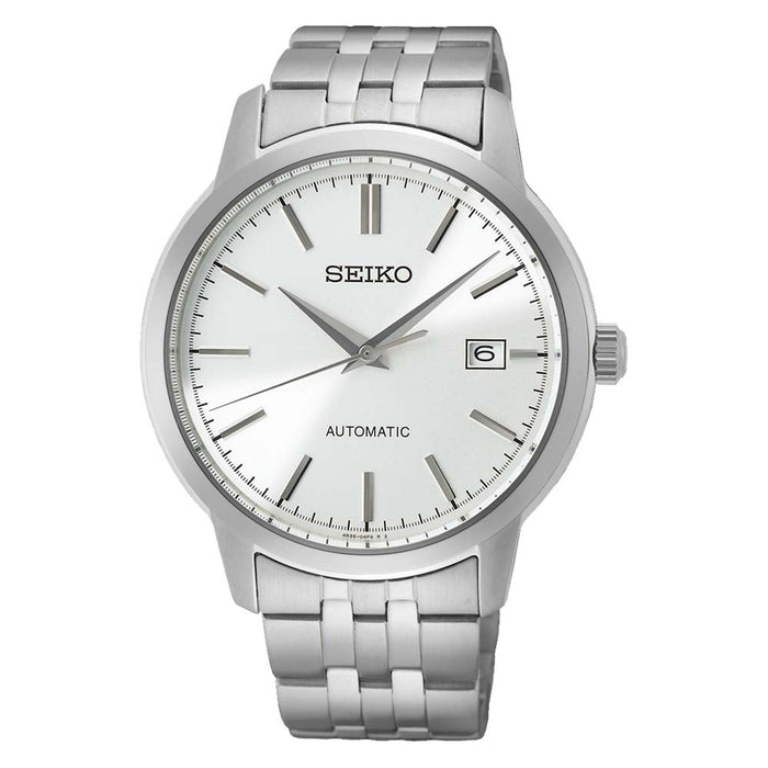 Seiko Men's Silver Dial Stainless Steel Band Automatic Watch - SRPH85