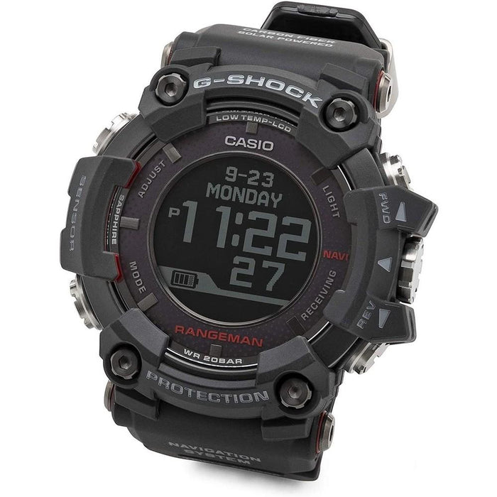 Casio Men's G-Shock Solar-Assisted GPS Black Resin Band Digital Dial Quartz Watch - GPR-B1000-1CR - WatchCo.com