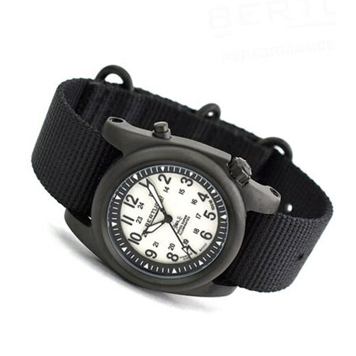 Bertucci A-2SEL Mens Black Nylon Band Gray Japan Quartz Dial Watch - 22028