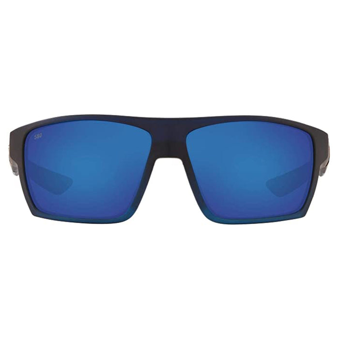 Costa Del Mar Mens Rectangular Bahama Blue Fade Gray Blue Mirrored Polarized Sunglasses - BLK193OBMGLP