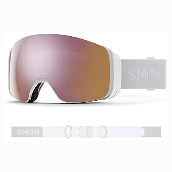 Smith Mens 4D MAG White Vapor Chromapop Everyday Rose Gold Mirror Snow Goggles - M0073233F99M5