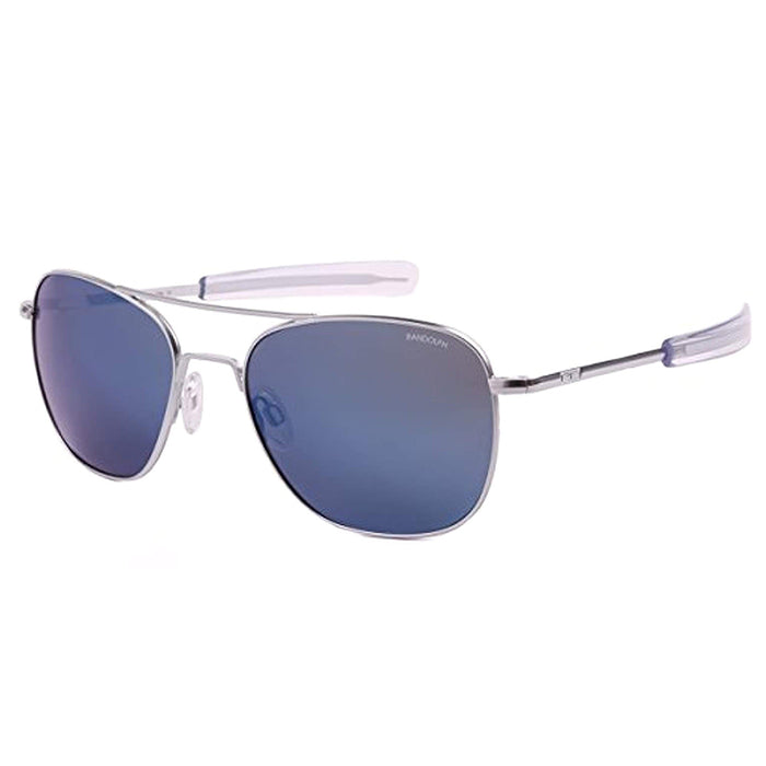Unisex Matte Chrome Bayonet Frame  Blue Sky Lens Aviator Full-Rim Sunglasses - AF158