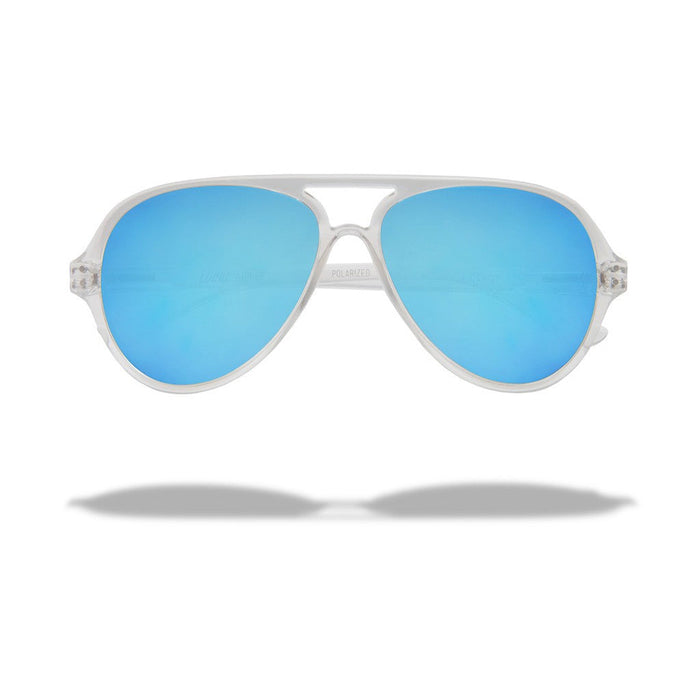 Local Supply Unisex Airport IBZ Polished Clear / Sky Blue Sunglasses - LOCALAIRIBZ