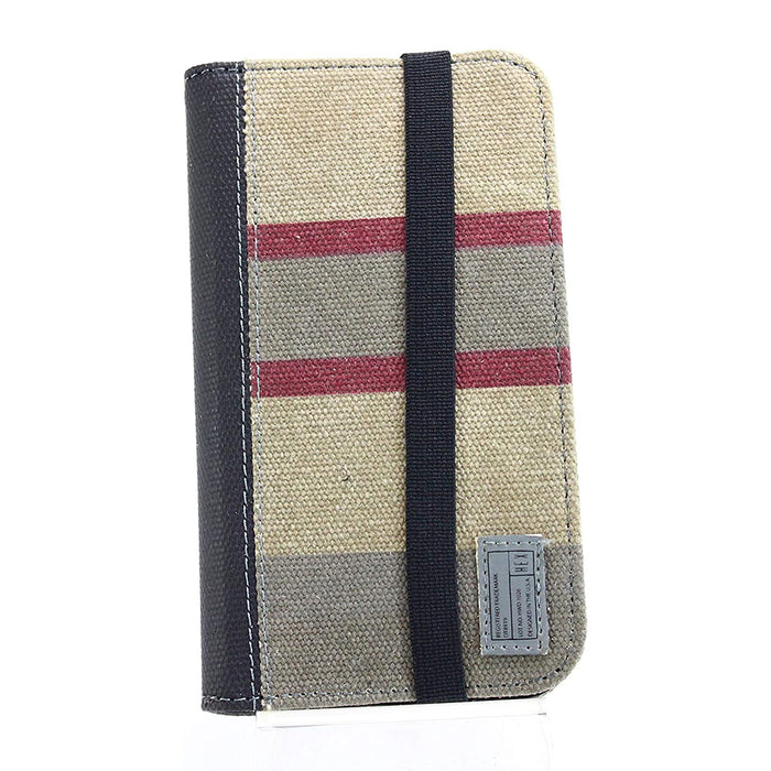 Hex Icon Wallet Galaxy S4 Khaki Stripe Case - HX1507-KHSP