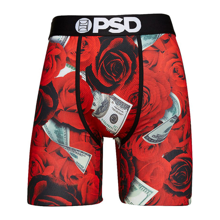 PSD Mens 100 Roses Dollar Bills Flower Athletic Boxer Briefs Underwear