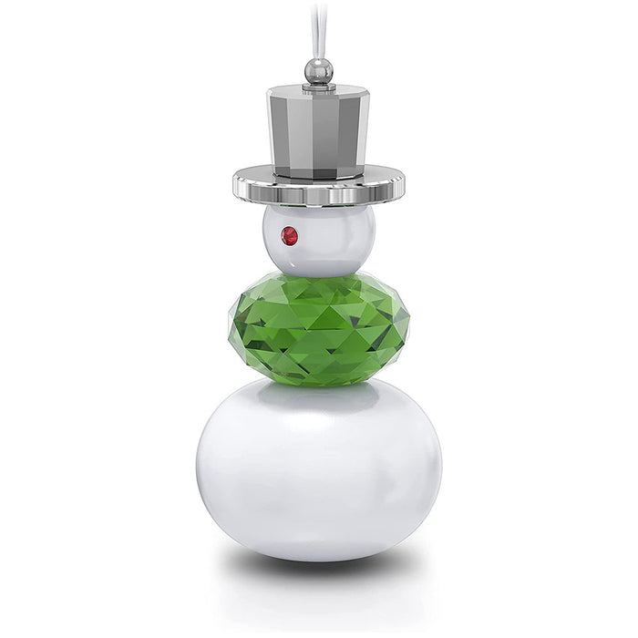 Swarovski Multicolor Crystal and Lacquered Metal on White Thread Holiday Cheers Snowman Ornament for Home Decor - 5596388
