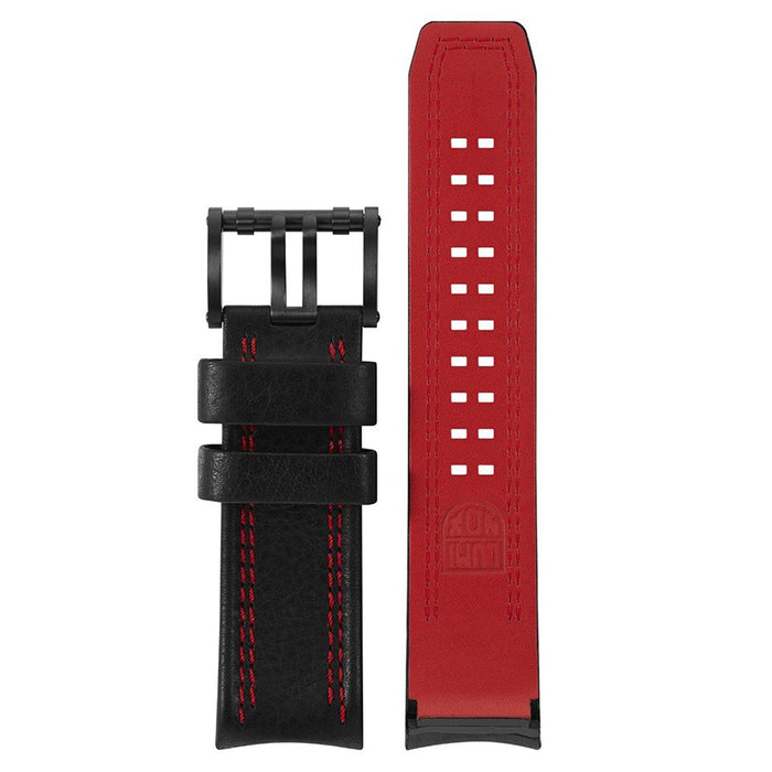 Luminox Men's Tony Kanaan Series Black & Red Leather Strap Stainless Steel Buckle Watch Band - FEX.1180.20B.1.K