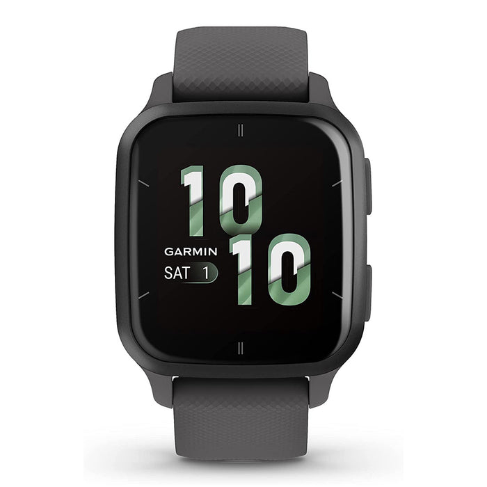 Garmin Venu Sq 2 Slate Aluminum and Shadow Gray Case All-Day Health Monitoring Long-Lasting Battery with AMOLED Display GPS Smartwatch - 010-02701-00