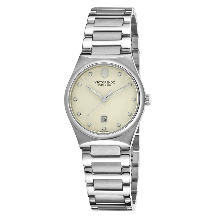Victorinox Womens Victoria Stainless Steel Case and Bracelet White Dial Silver Watch - 241513