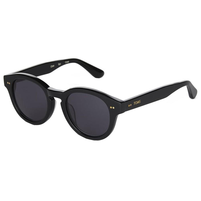 Womens Black Frame Smoke Lens Round Sunglasses - 10012326
