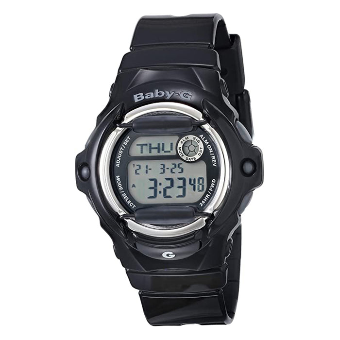 Casio Womens Baby G Gray Dial Black Resin Strap Quartz Watch - BG169R-1M
