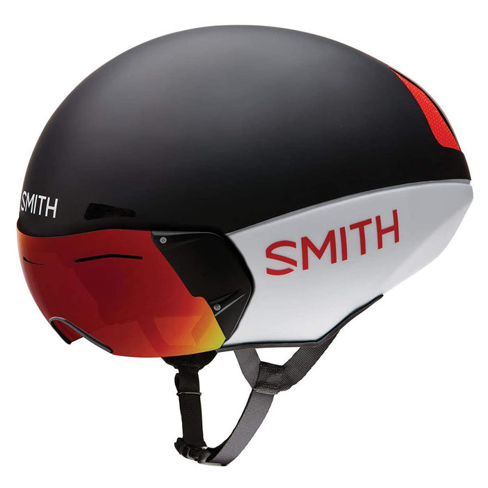 Smith Matte Red/White/Black Optics Podium TT Cycling Helmet - E0071638P5962