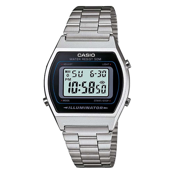 Casio Men's Gray Dial Silver Stainless Steel Band Quartz Watch - B640WD-1AVDF