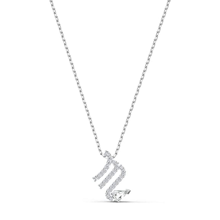 Swarovski Women's White Crystal Gold Tone Rhodium Plated Chain Zodiac Symbols Pendant Necklace - SV-5563898