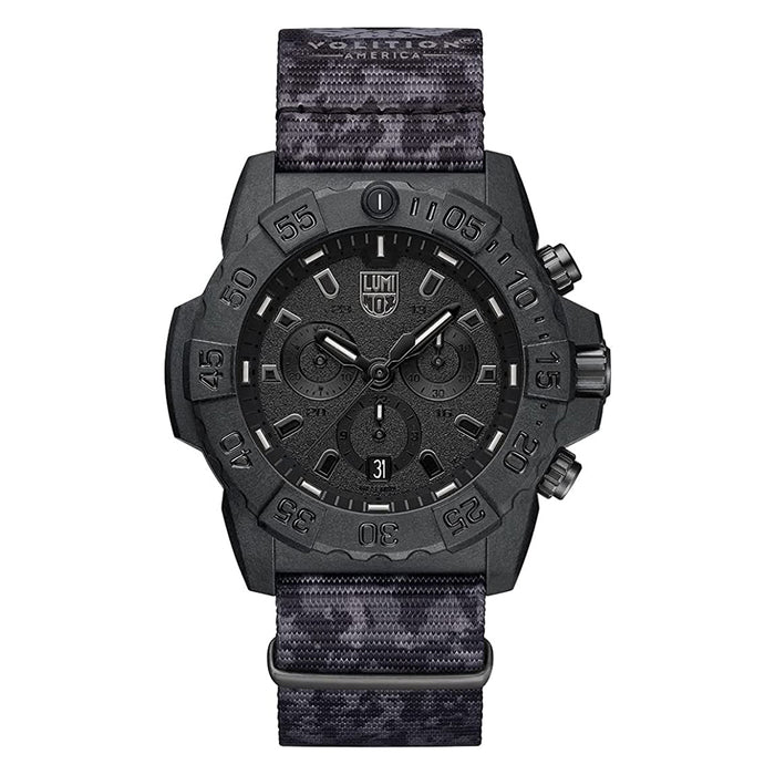 Luminox Men's Black Dial Gray Nylon Band X Volition Navy Seal Chronograph Swiss Quartz Watch - XS.3581.BO.VOL