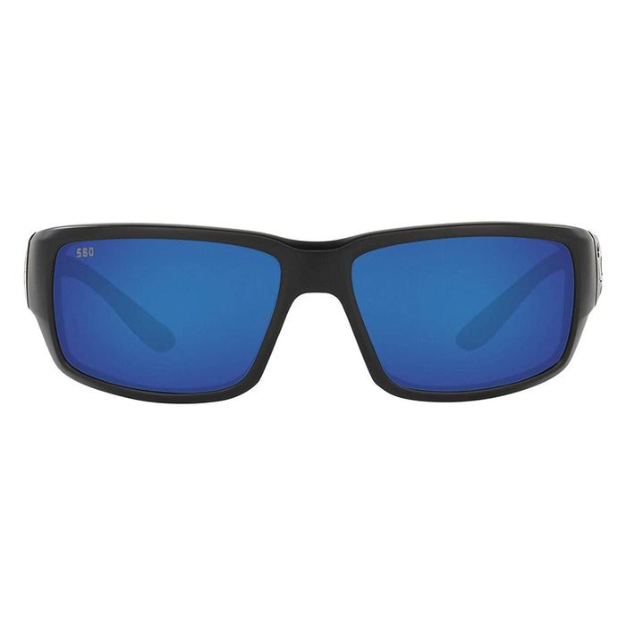 Costa Del Mar Mens Fantail Matte Black Frame Grey Blue Mirror Polarized 580g Lens Sunglasses - TF11OBMGLP