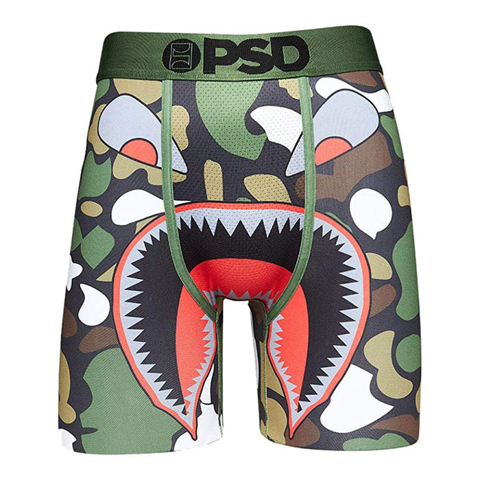 PSD Men's Green Military Camo Wf Boxer Briefs Underwear - 221180070-GRN