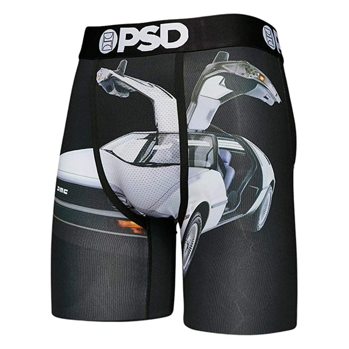 PSD Men's Black Delorean Print Boxer Briefs Underwear - E12011103-BLK