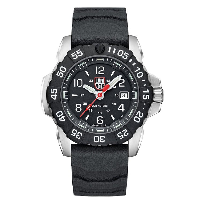 Luminox Men's Black Dial Rubber Band Seal Steel Military Diver Quartz Watch - XS.3251.CB