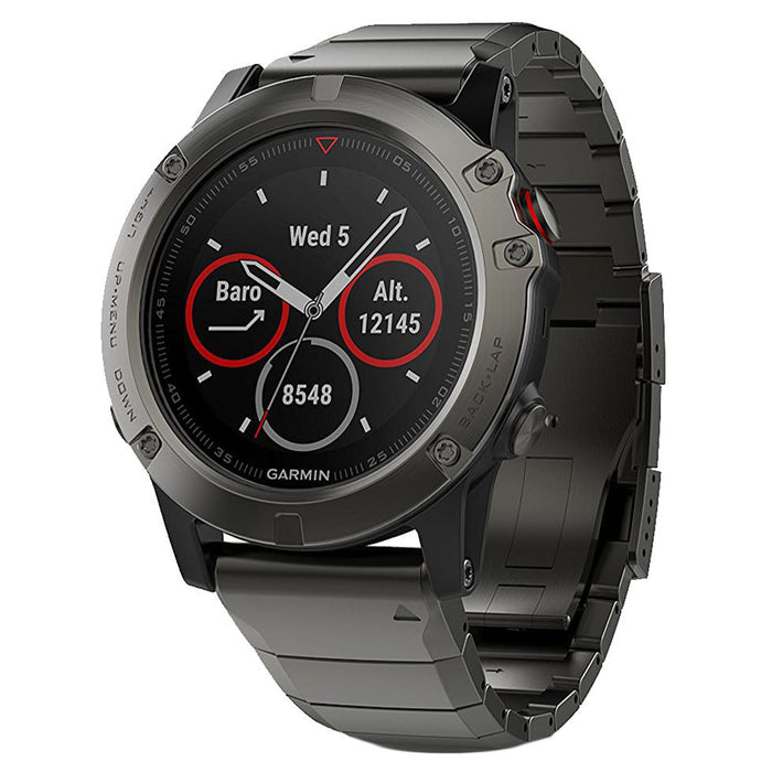 Garmin fenix 5X Slate Gray Silicone/Gray Heart Rate Tech GPS Smart Watch - 010-01733-04